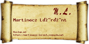 Martinecz Lóránt névjegykártya