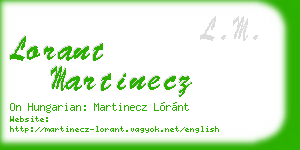 lorant martinecz business card